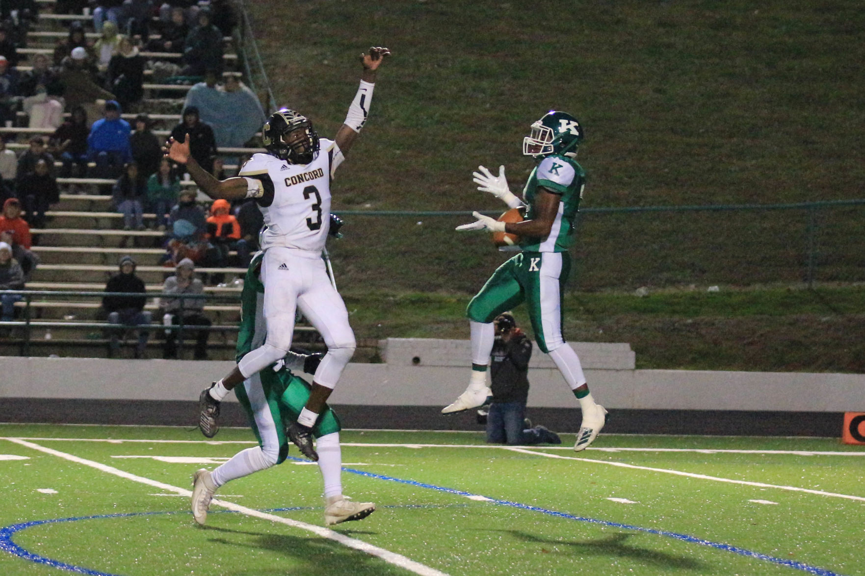 ALBrown vs Concord. Wonders Josiah Cauthen (3) intercepts the pass Joan Moore/Sprcial to The Independent Tribune